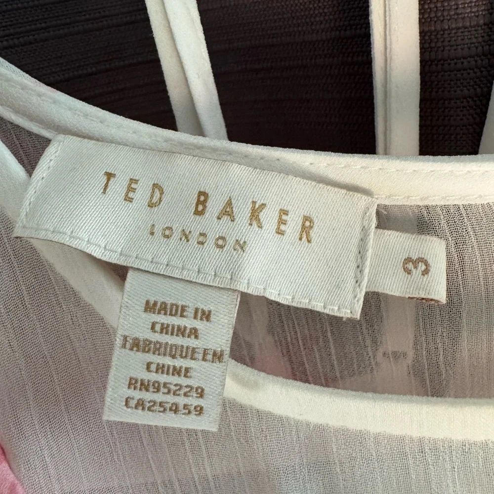 Ted Baker Kenedi Waterfall Ruffled Mini Dress with Slip Liner Size 3 (US 5/6) - Picture 4 of 9